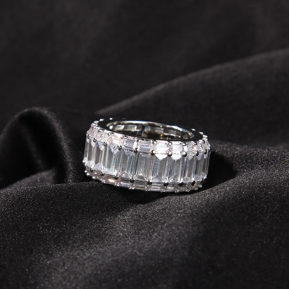 11mm Baguette-Cut Halo Band