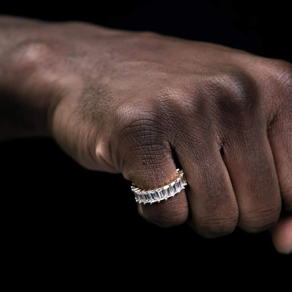 7mm Emerald Cut Eternity Ring