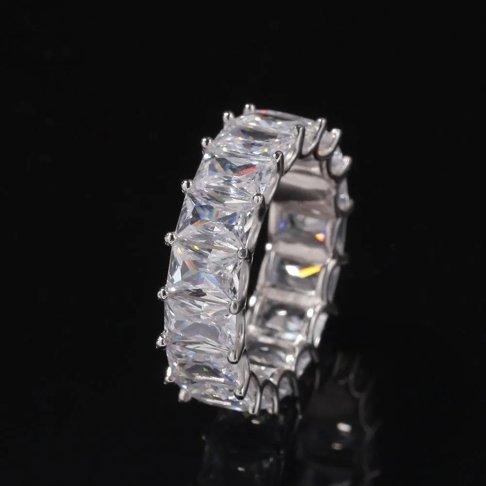 7mm Emerald Cut Eternity Ring