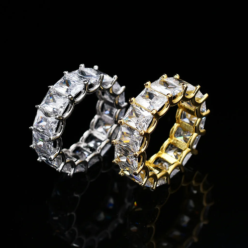 7mm Emerald Cut Eternity Ring