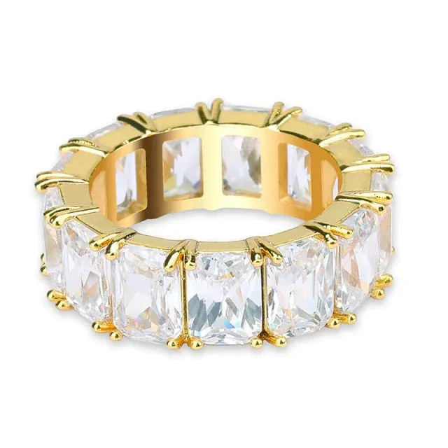 7mm Emerald Cut Eternity Ring