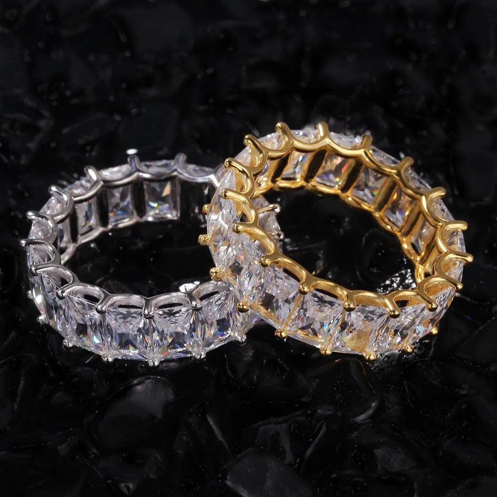 7mm Emerald Cut Eternity Ring