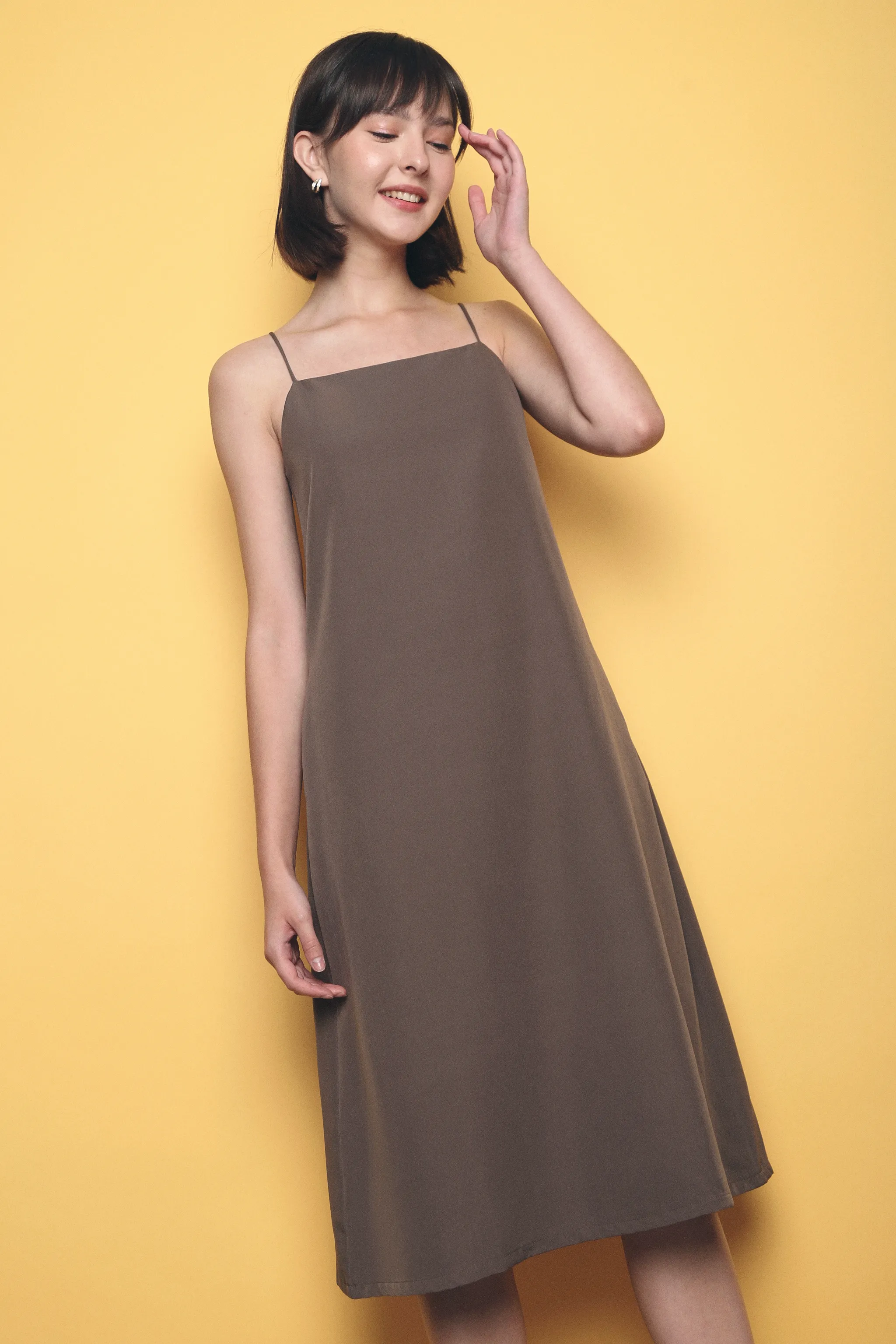 Brennur Strappy Slip Dress Taupe