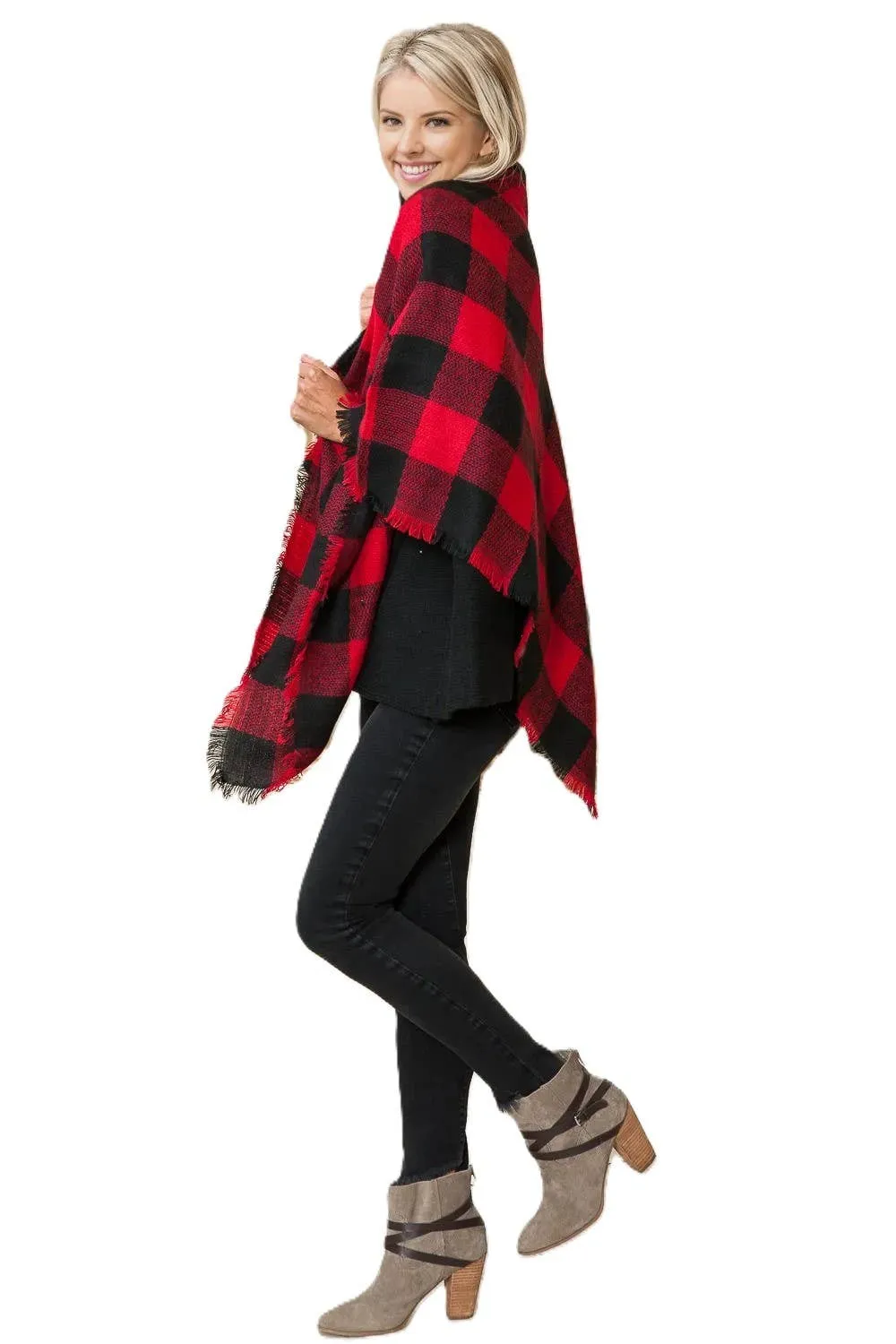 Buffalo Plaid Square Blanket Scarf