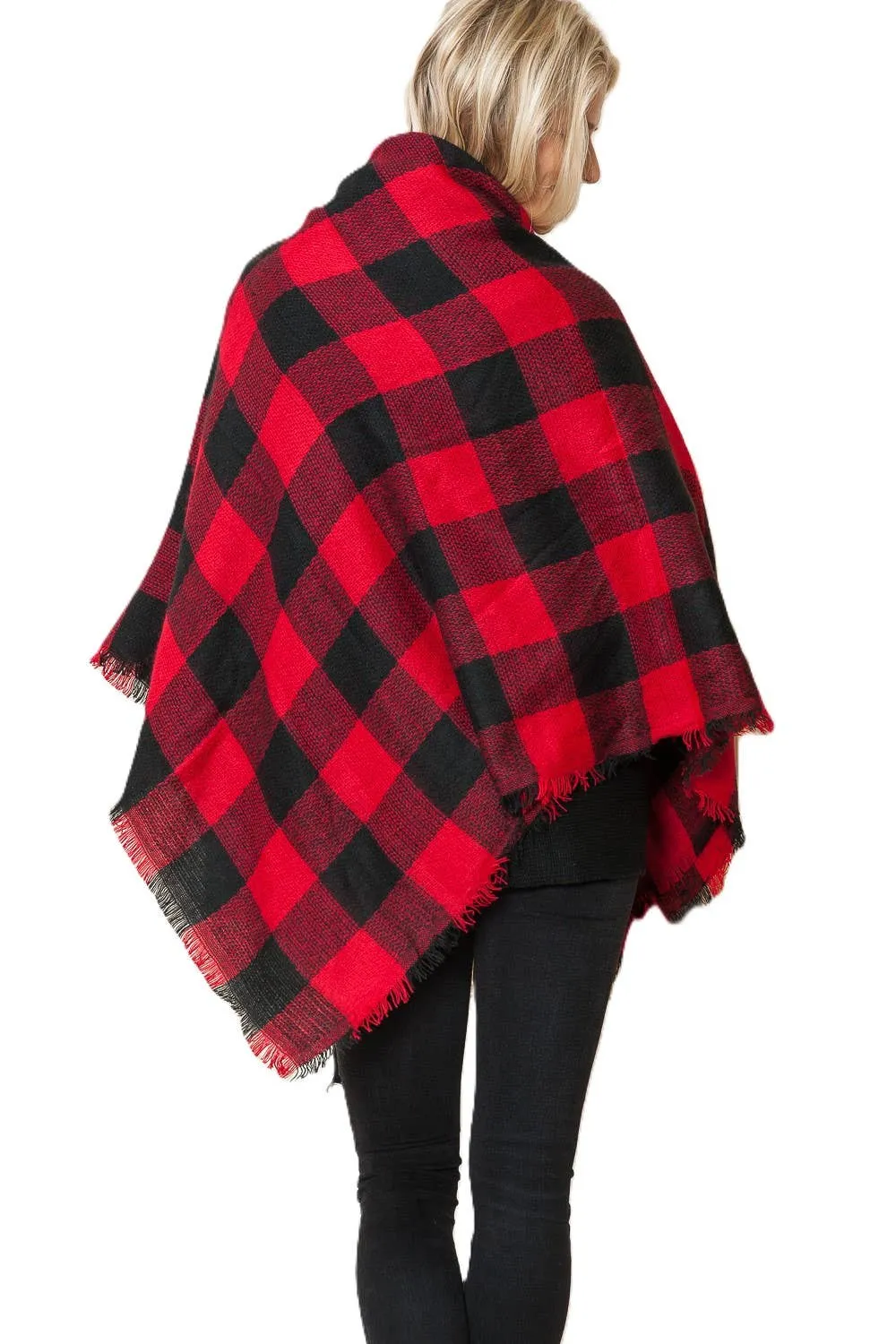 Buffalo Plaid Square Blanket Scarf