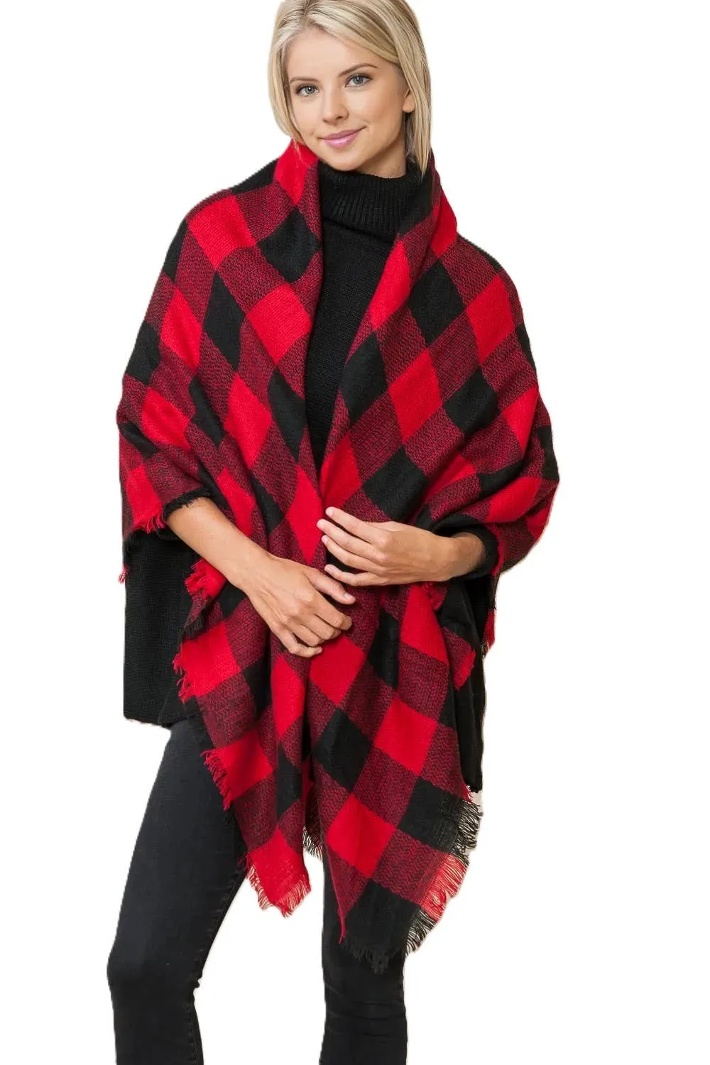 Buffalo Plaid Square Blanket Scarf
