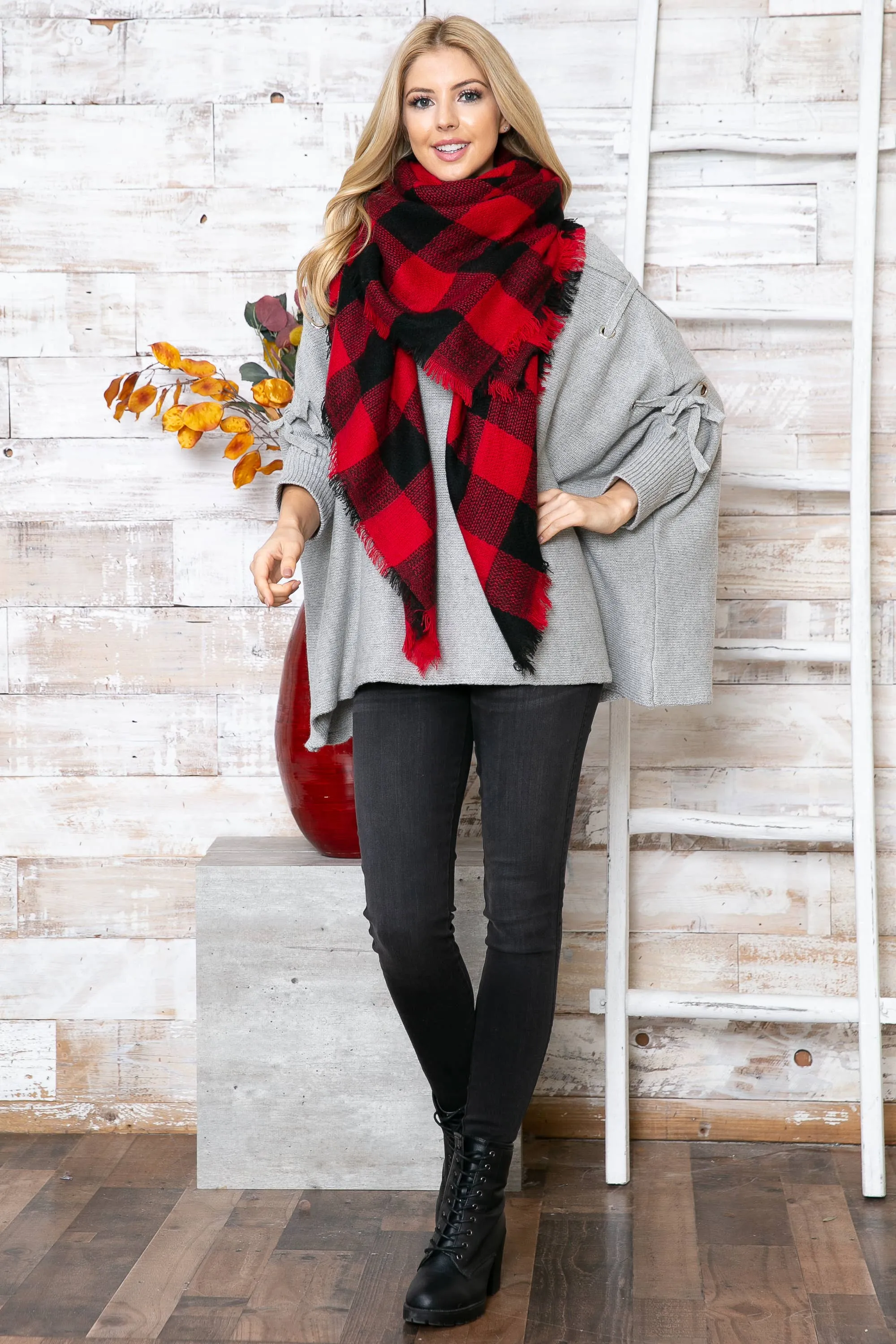 Buffalo Plaid Square Blanket Scarf