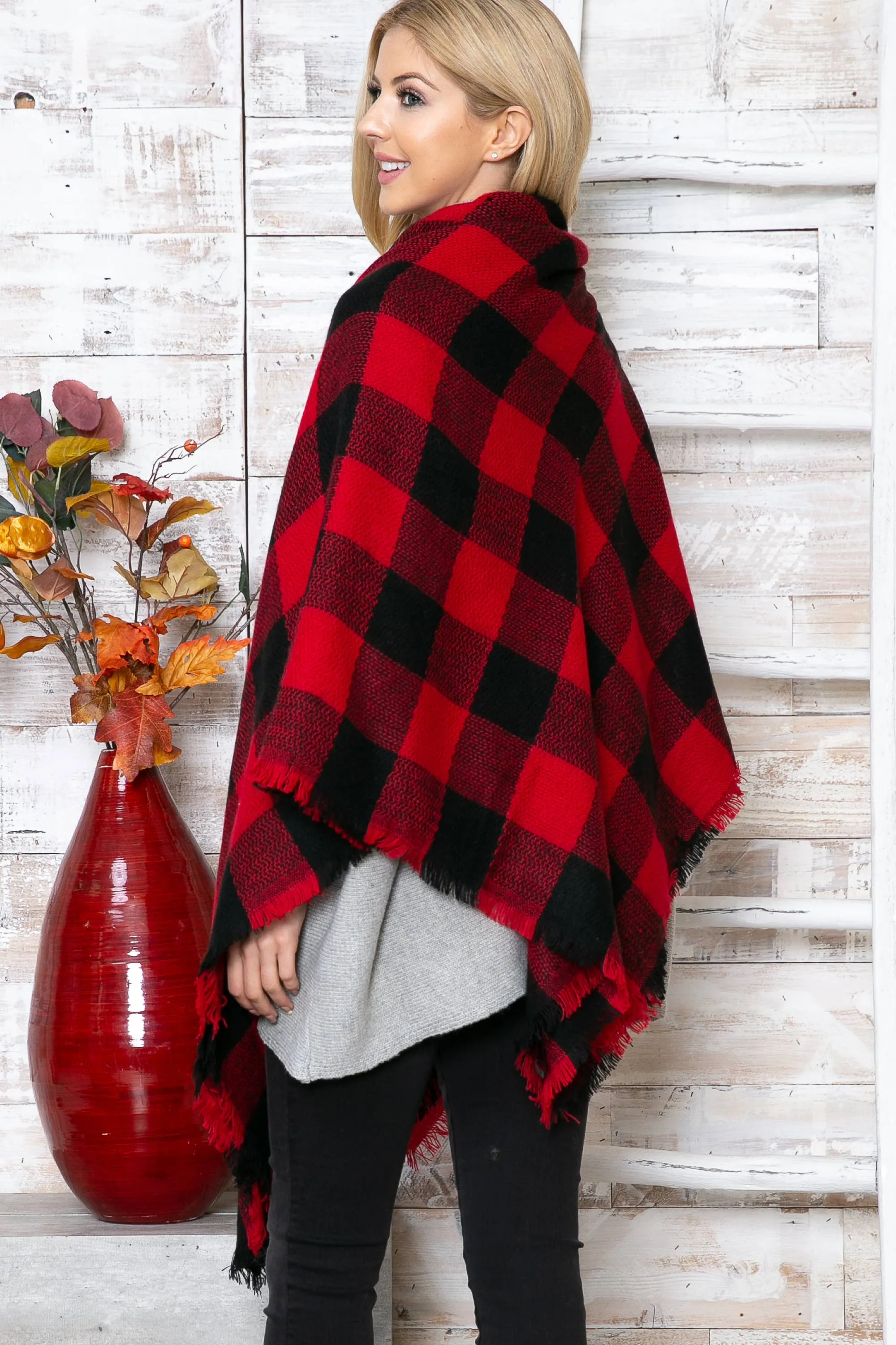 Buffalo Plaid Square Blanket Scarf