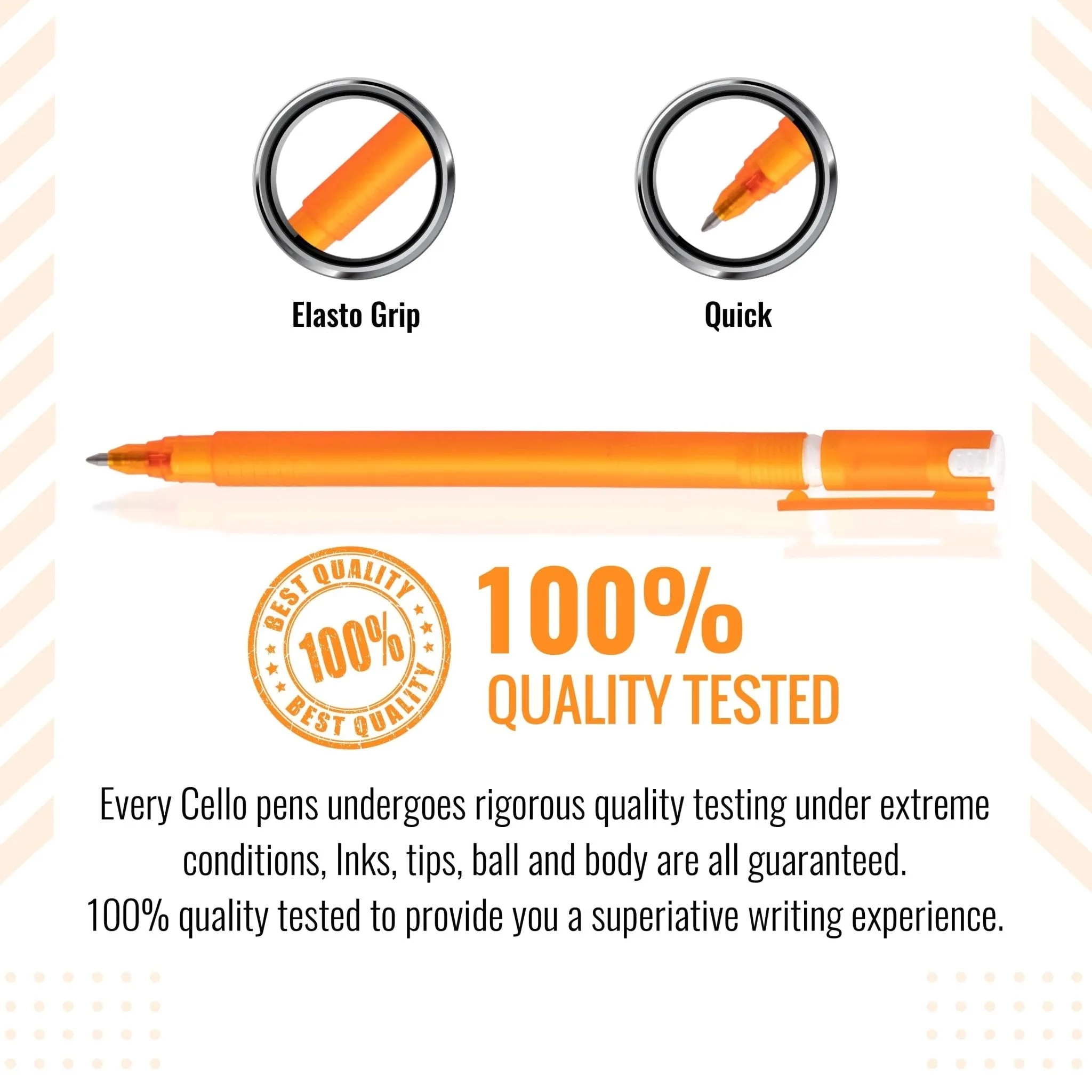 Cello Frosty Coloured Gel Ballpoint Pens, 0.7 mm, Multicoloured Pack of 4