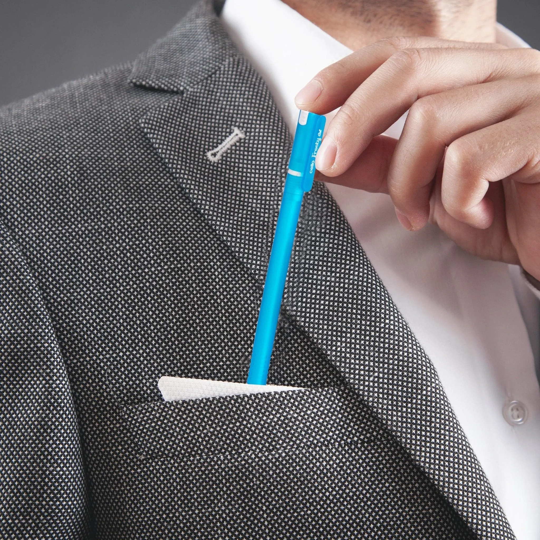 Cello Frosty Coloured Gel Ballpoint Pens, 0.7 mm, Multicoloured Pack of 4