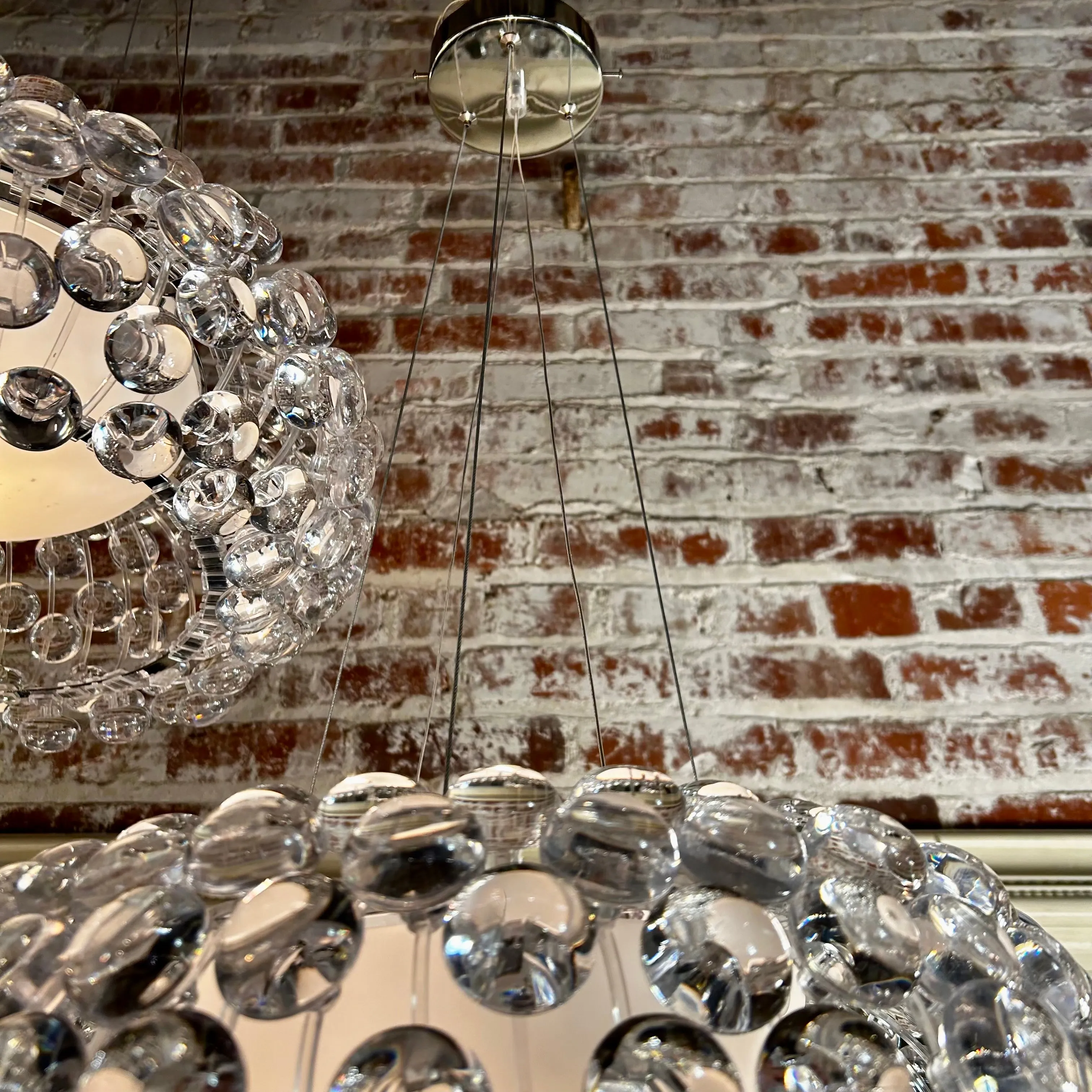 Clear Acrylic Balls Chandelier, Contemporary Design