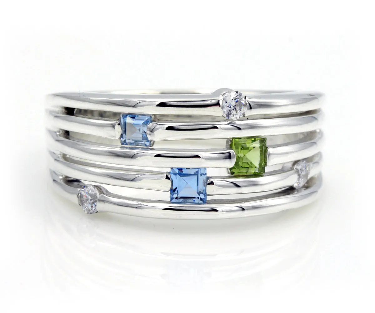 Contemporary Stacking Mother's Ring