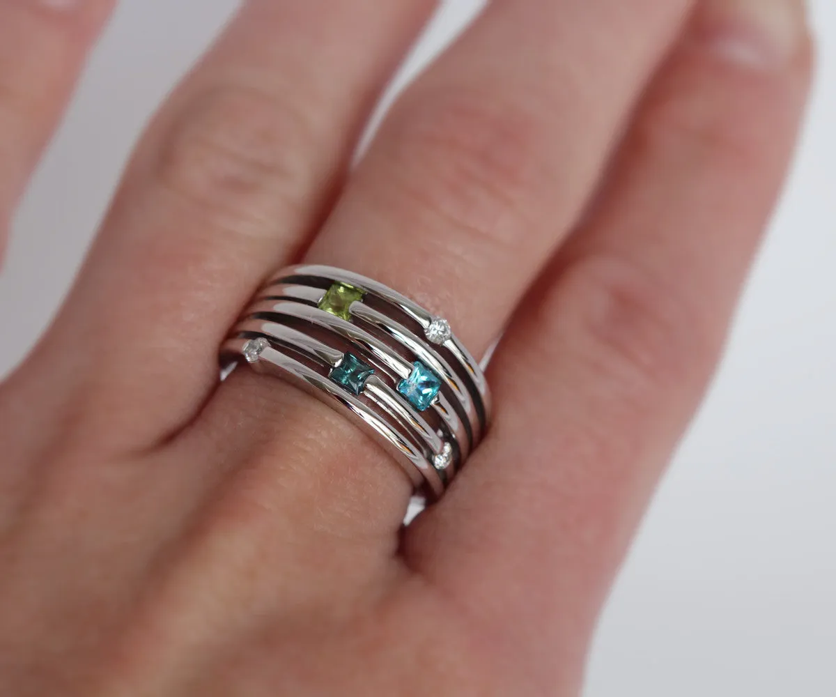 Contemporary Stacking Mother's Ring