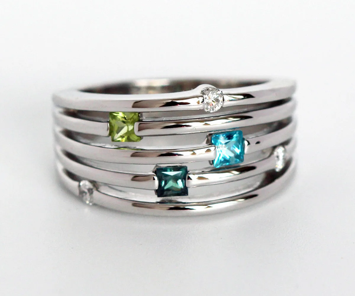 Contemporary Stacking Mother's Ring