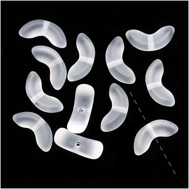Czech Glass Beads Matte Crystal 14mm Angel Wings (12 pcs)