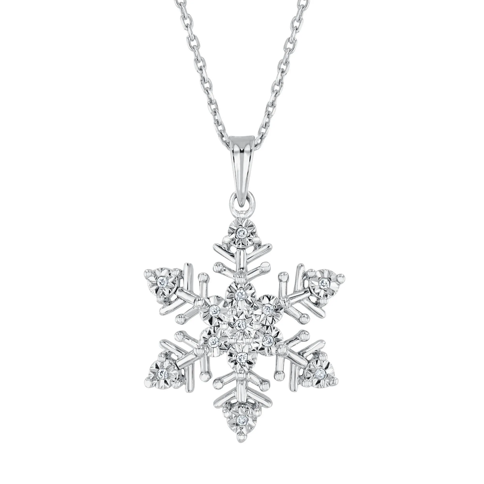 Diamond Accent Snowflake Pendant Necklace