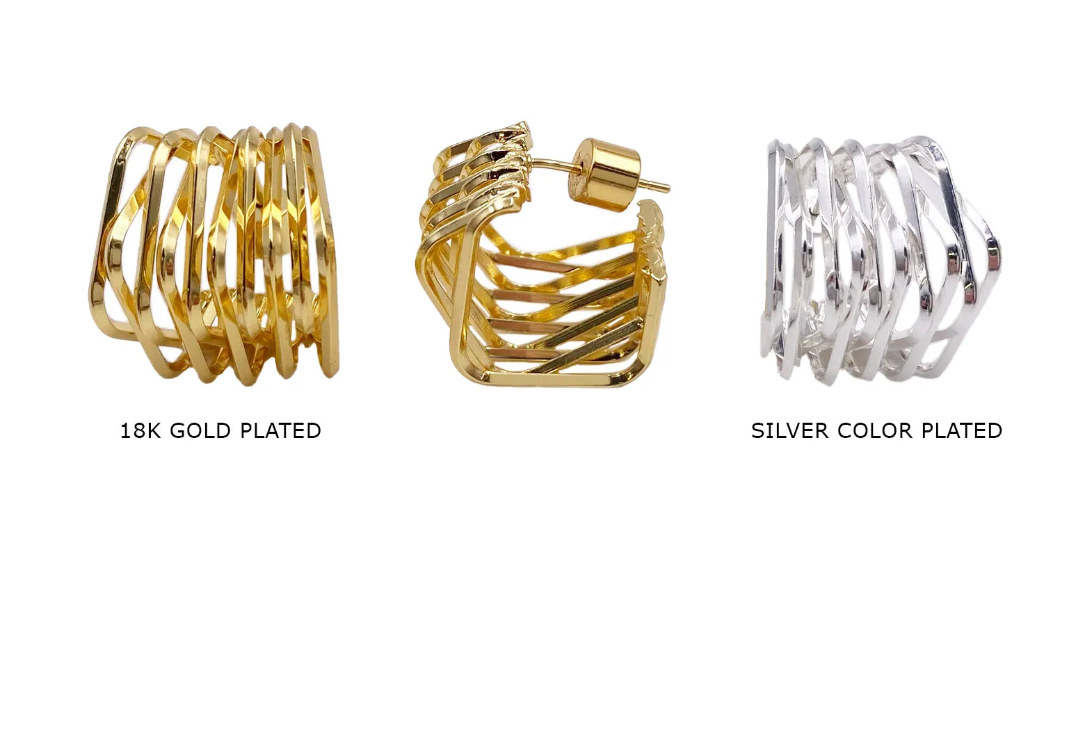 EB2093M  Contemporary Multi Wire Earring