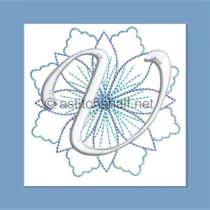 Frost and Frozen Monogram Letter V
