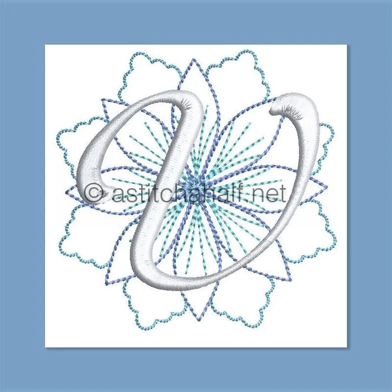 Frost and Frozen Monogram Letter V
