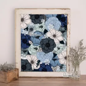 Frosty Florals Art Print