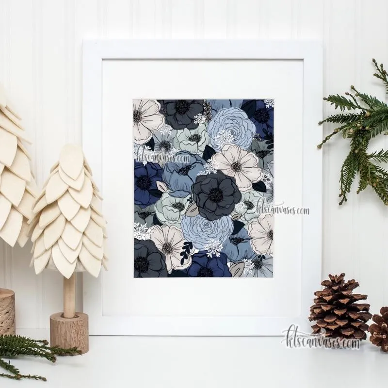 Frosty Florals Art Print