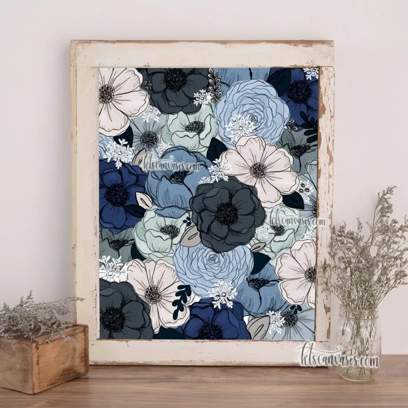 Frosty Florals Set of 2 Art Prints