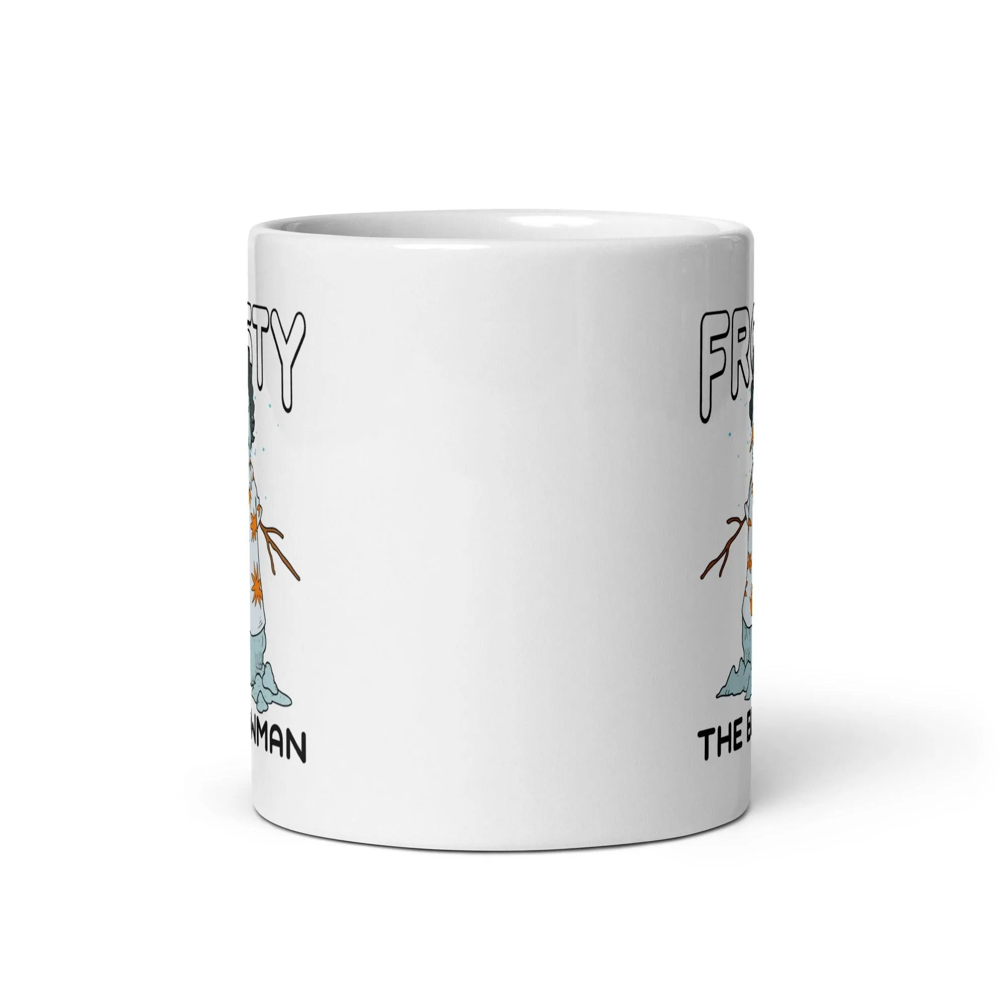 Frosty the Blowman White glossy mug