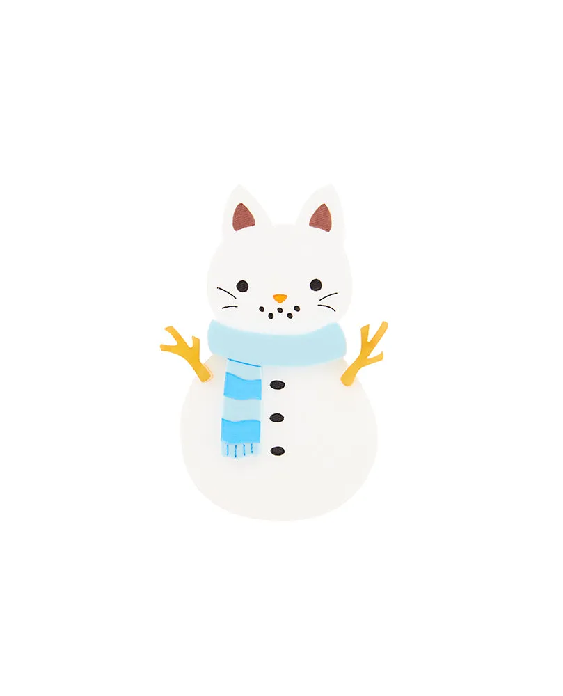Frosty the snowcat Brooch
