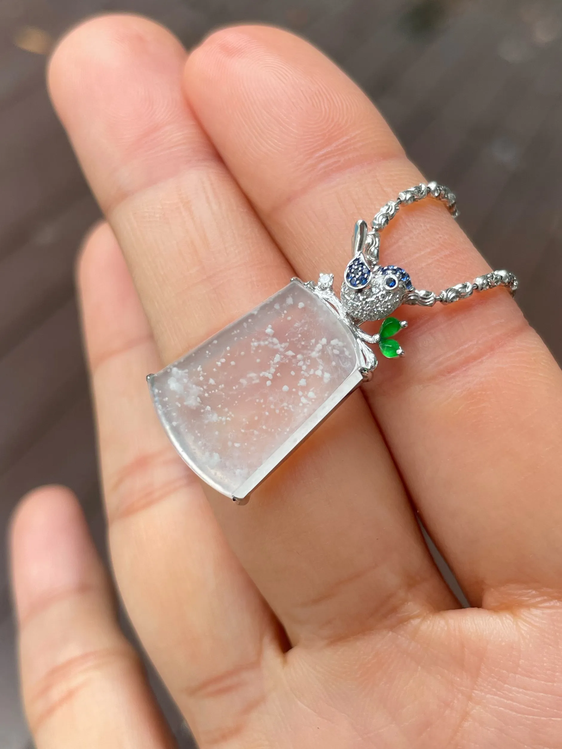 Glassy Jadeite Pendant - 无事牌 (NJP110)