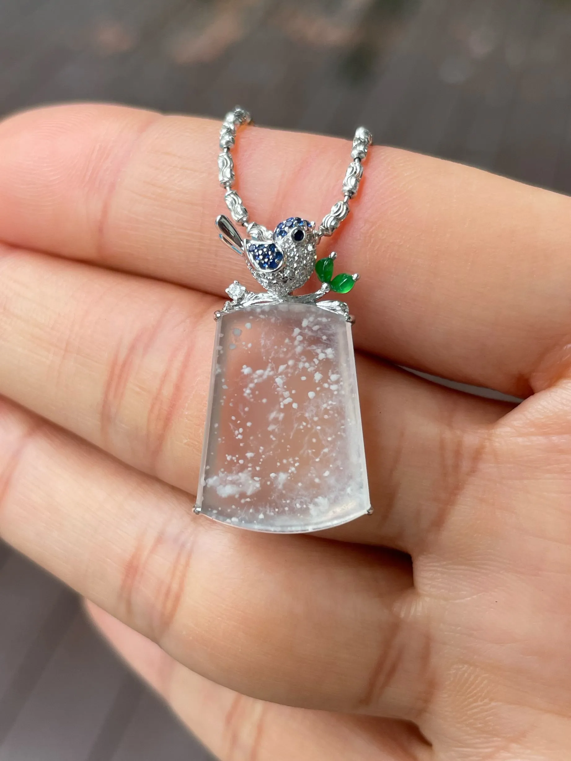 Glassy Jadeite Pendant - 无事牌 (NJP110)
