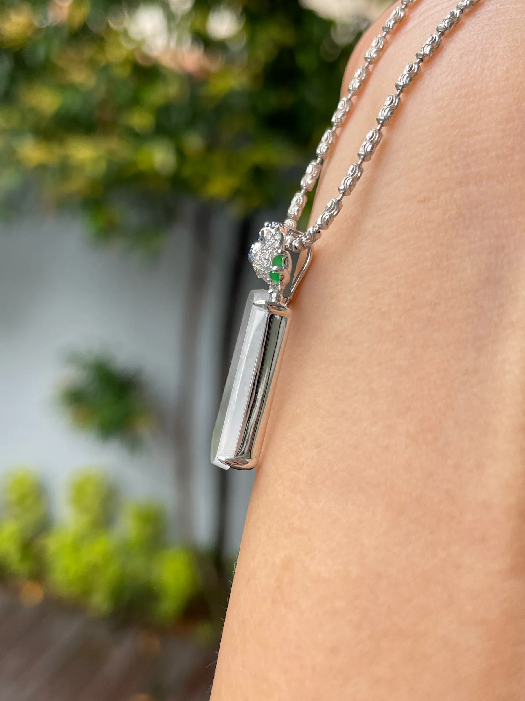 Glassy Jadeite Pendant - 无事牌 (NJP110)