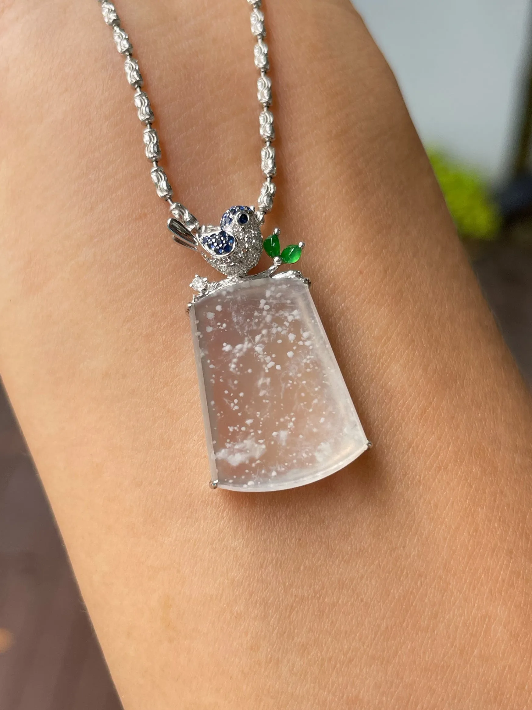 Glassy Jadeite Pendant - 无事牌 (NJP110)