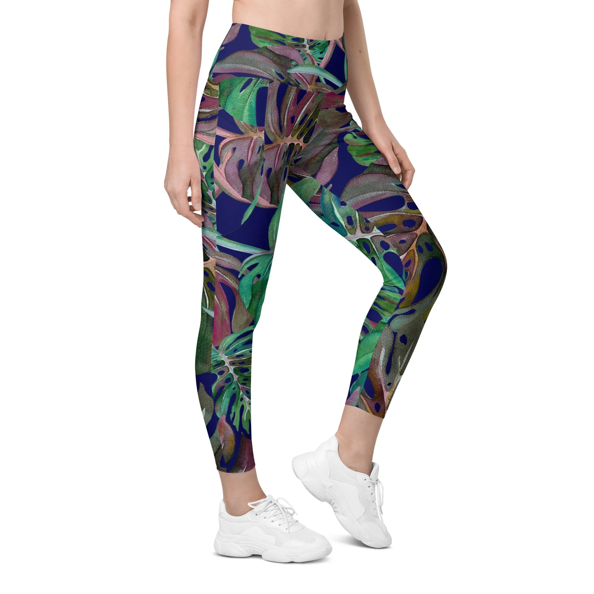 Hardy leaves summer leggings with pockets