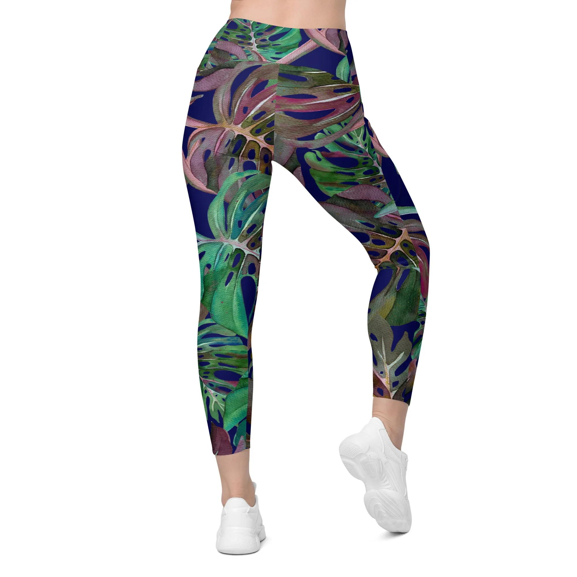 Hardy leaves summer leggings with pockets