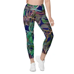 Hardy leaves summer leggings with pockets