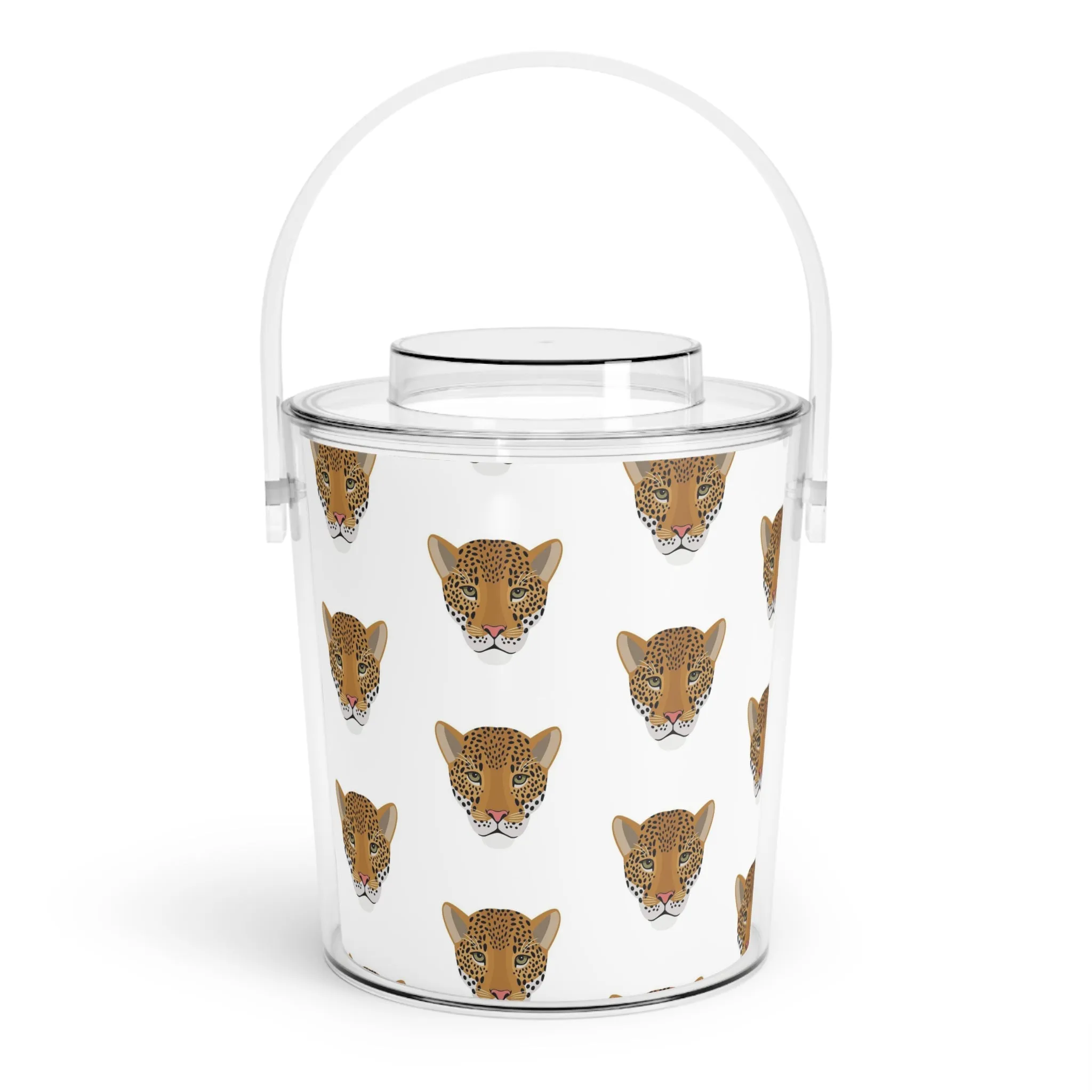 Leopard Ice Bucket with Tongs