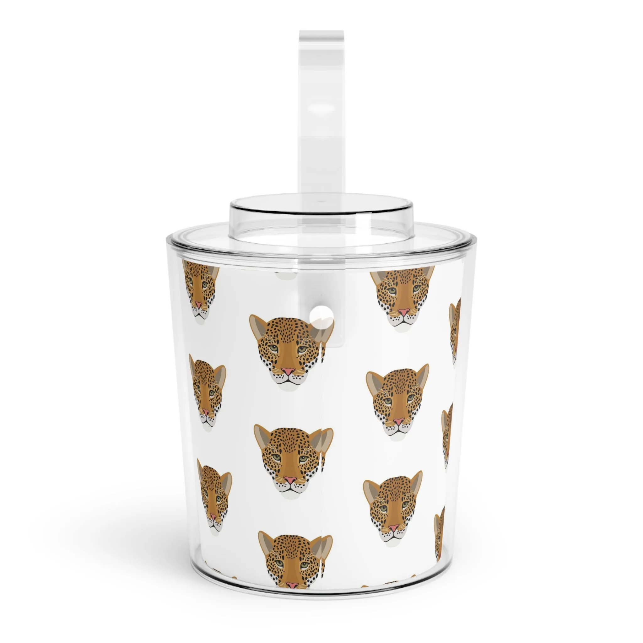 Leopard Ice Bucket with Tongs
