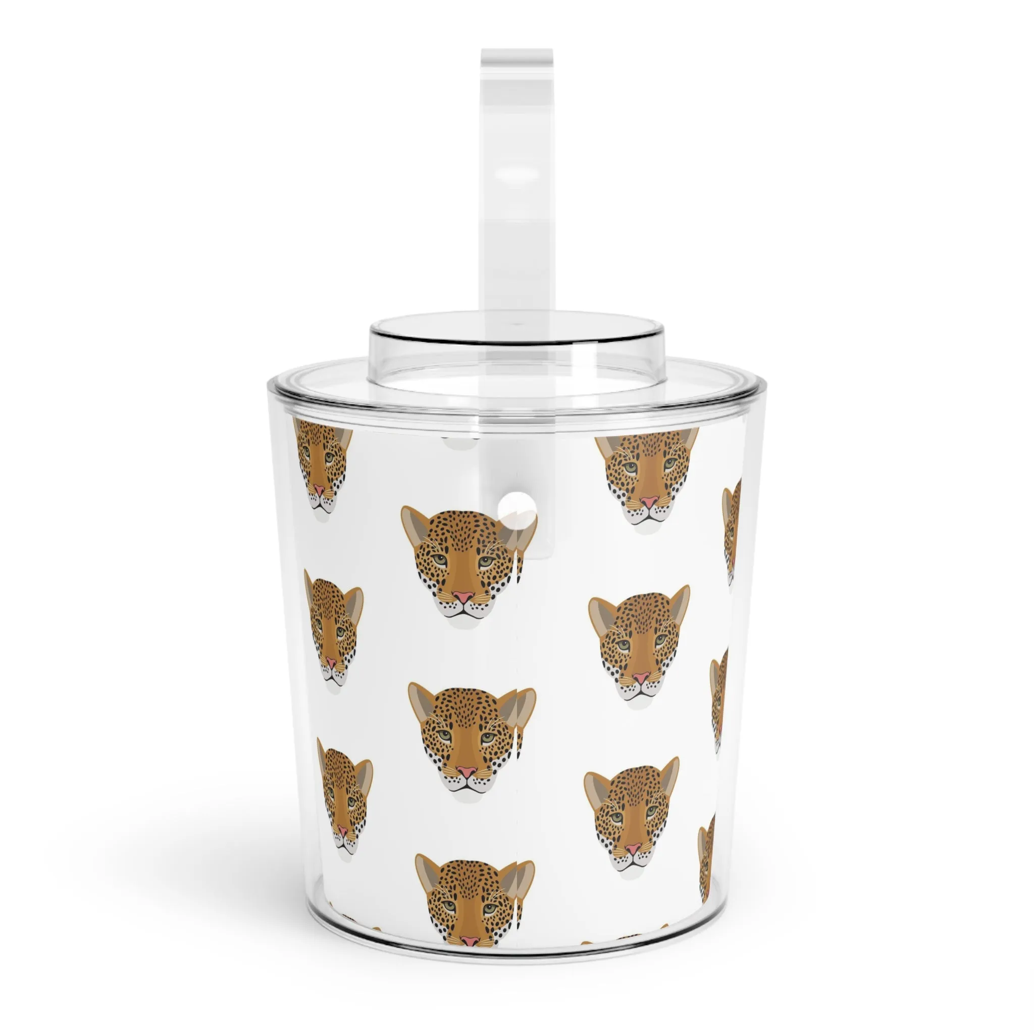 Leopard Ice Bucket with Tongs