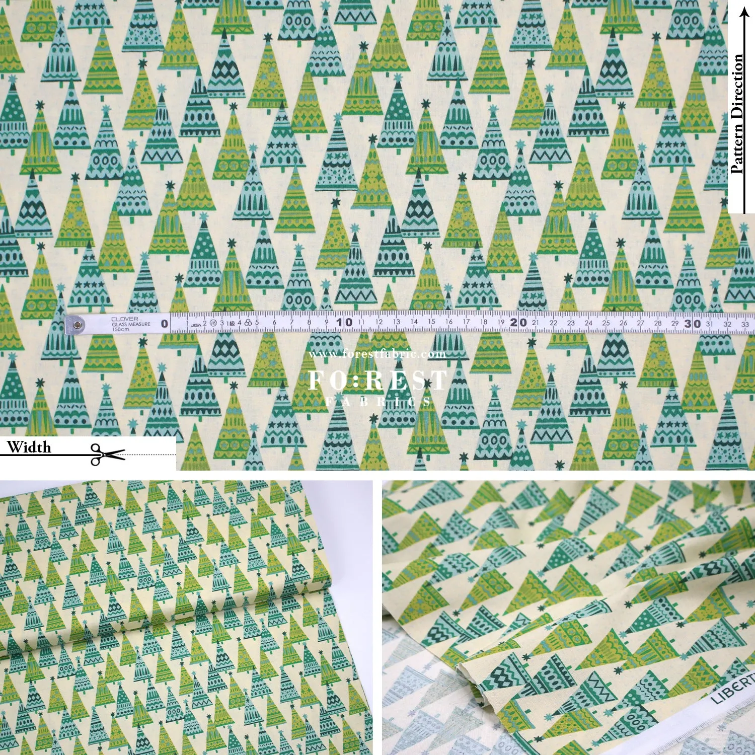 Quilting Liberty - Frosty Forest fabric A