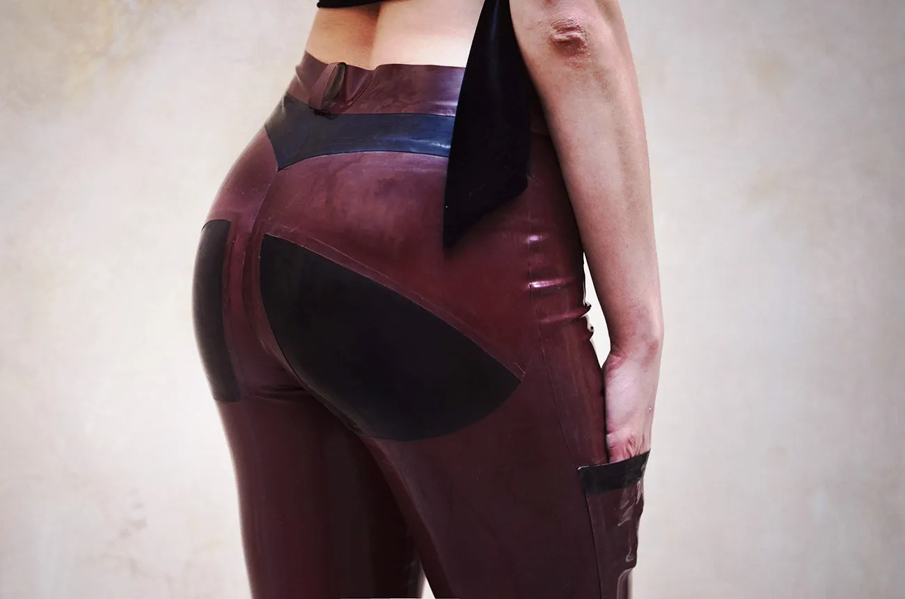 "Booty" Latex Push-up Leggings with Pockets & Front Zipper