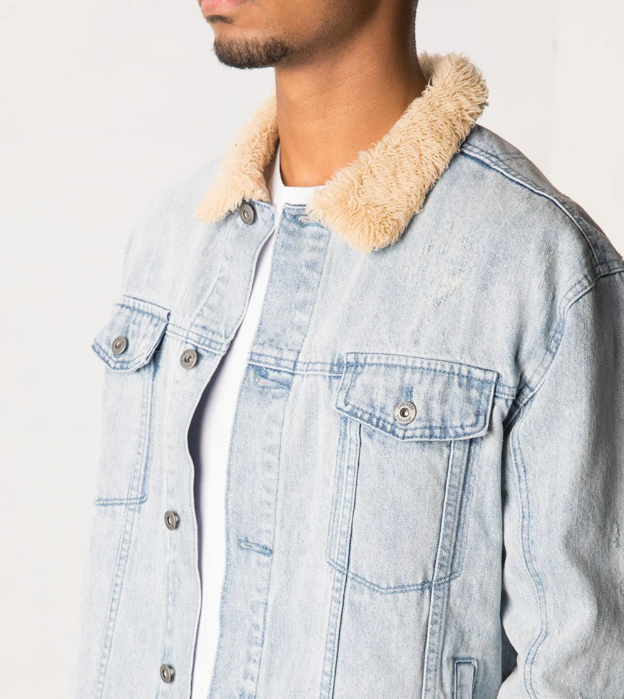 Sherpa Denim Jacket Arctic Wash - Sale