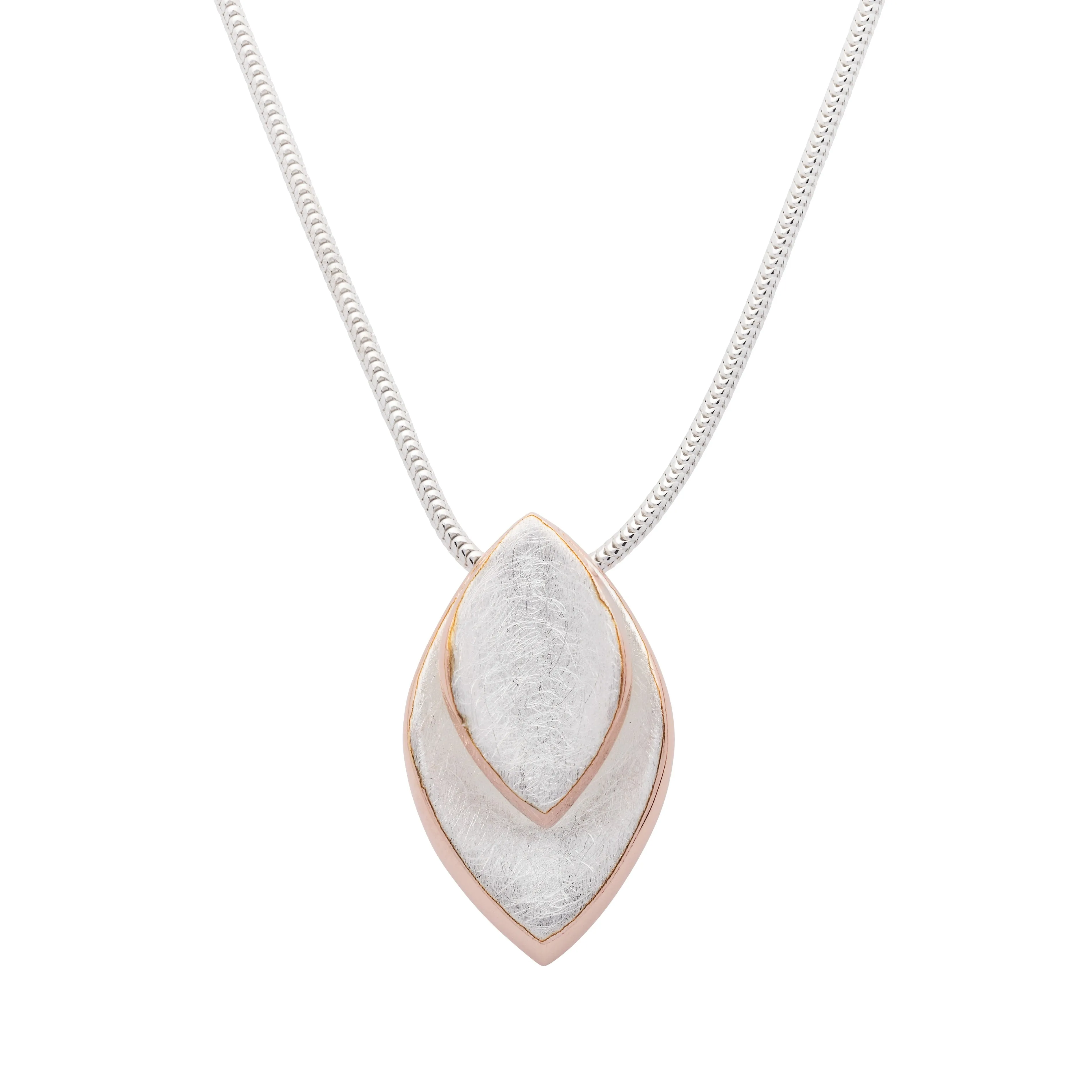 Silver & Rose Gold Leaf Pendant
