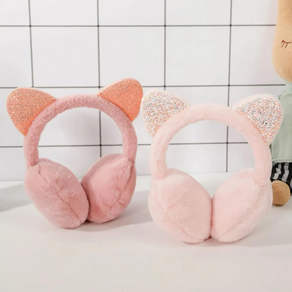 Sparkle Kitty Plush Earmuffs