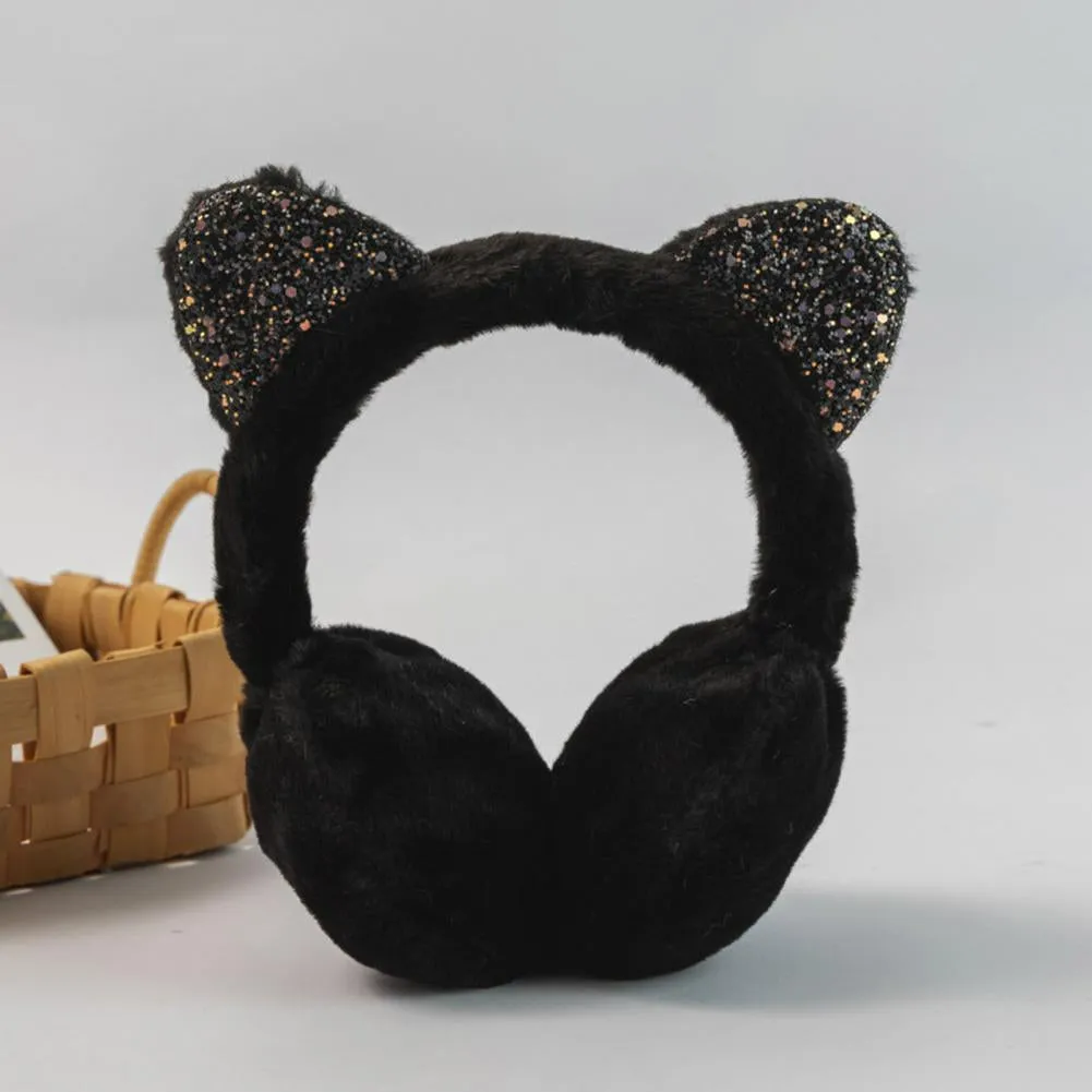 Sparkle Kitty Plush Earmuffs