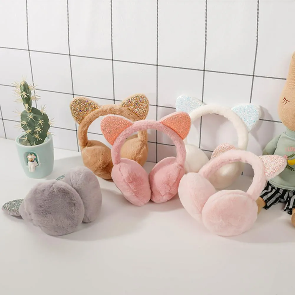 Sparkle Kitty Plush Earmuffs