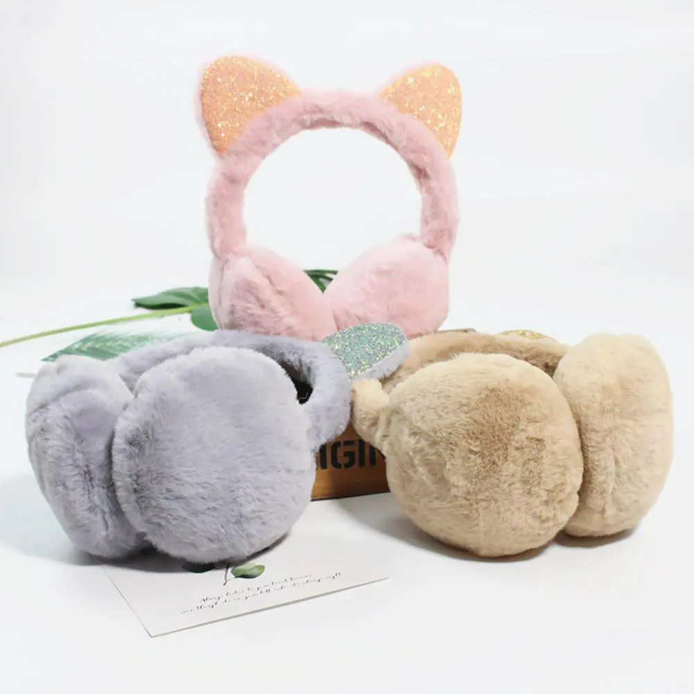 Sparkle Kitty Plush Earmuffs