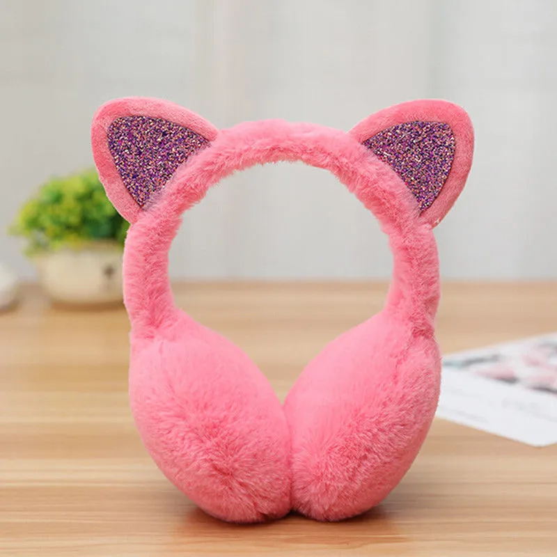 Sparkle Kitty Plush Earmuffs