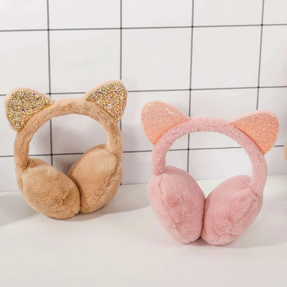 Sparkle Kitty Plush Earmuffs