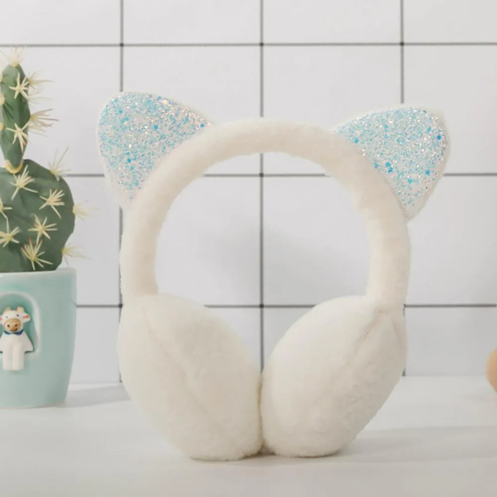 Sparkle Kitty Plush Earmuffs