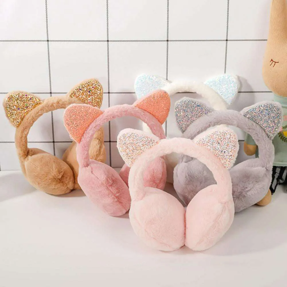 Sparkle Kitty Plush Earmuffs